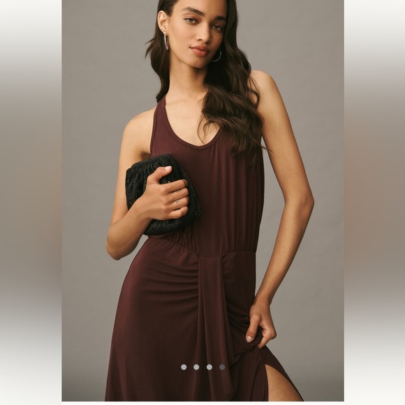 NWT Anthropologie DOLAN Sleeveless Draped Maxi Dress in Wine Size Large - Picture 4 of 16